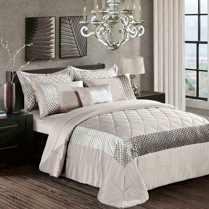 3 Piece Atlanta Quilted Bedspread Beautiful Comforter Throw with Matching Pillow ShamsBedding BedspreadP/Atlnt/BS/S/Mnk