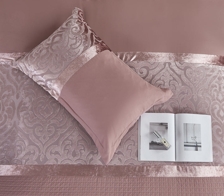 3Pcs Crushed Velvet Duvet Covers Pink Bed Quilt Cover & 2 PillowcasesDuvets CoversInfinity/DC/Pnk/Dbl