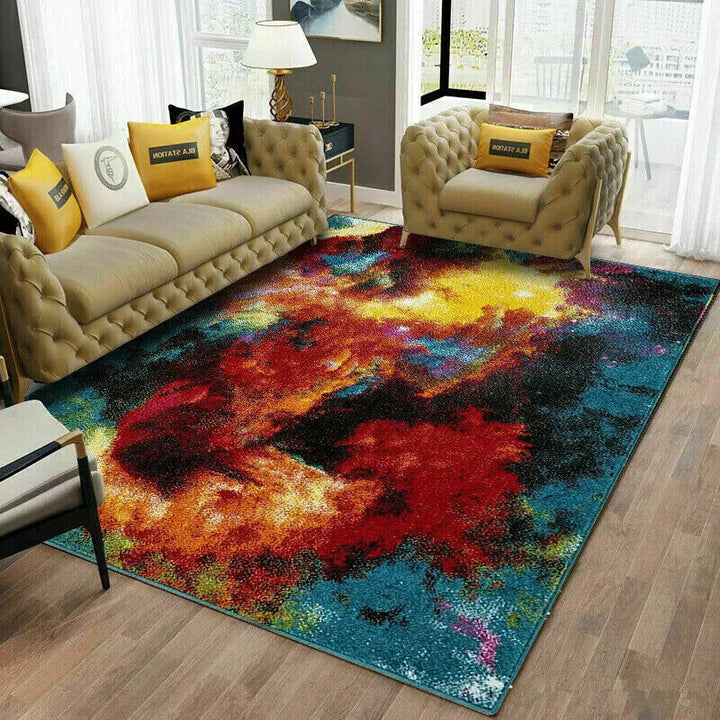 Multi Coloured Rug Carpets Rainbow Design Living Room Floor Mats Hallway Runners