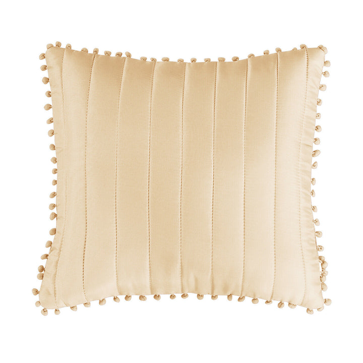 3Pcs Modern Quilted Pom Pom Bedspread Throw Set With Matching Pillow Cases