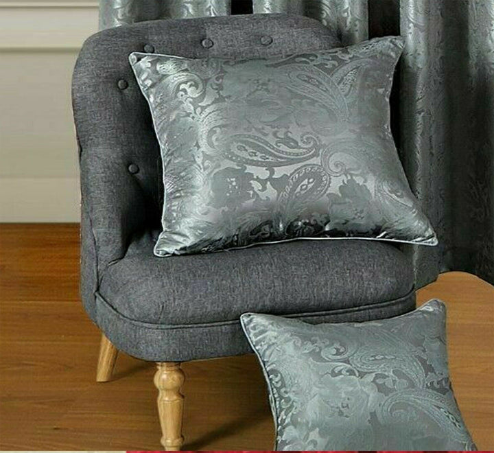 Curtain Pair Ring Top Jacquard Fully Lined Eyelet Ready Made Door Windows Rooms
