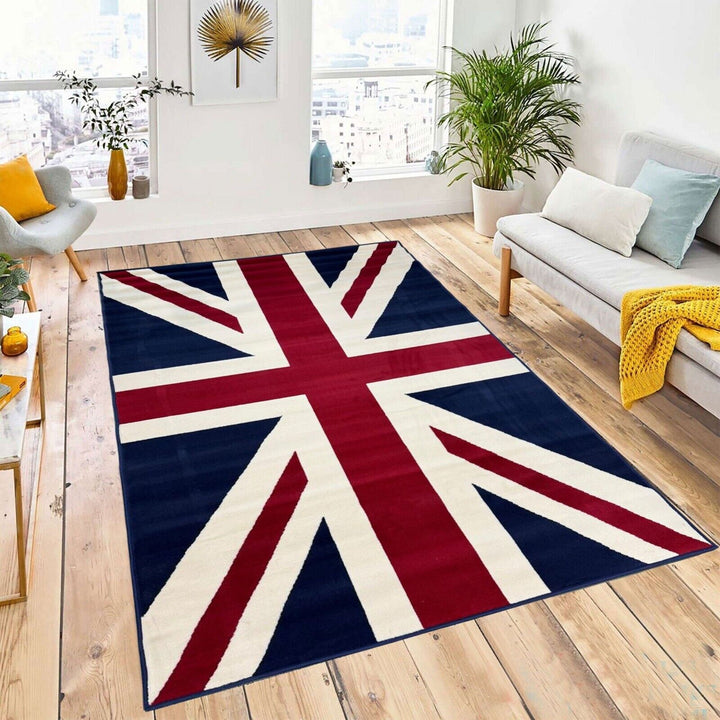 Union Jack Rug British Flag Themed Soft Durable Non Slip Rug Carpets for Bedroom