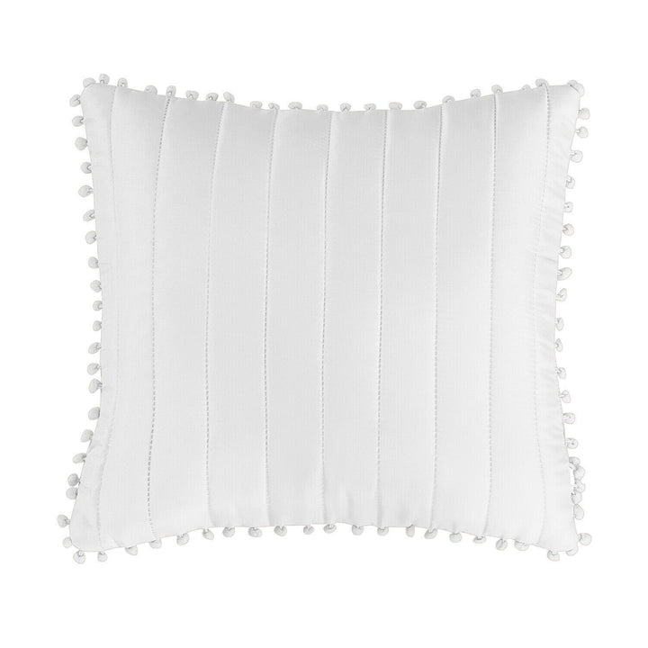 3Pcs Modern Quilted Pom Pom Bedspread Throw Set With Matching Pillow Cases