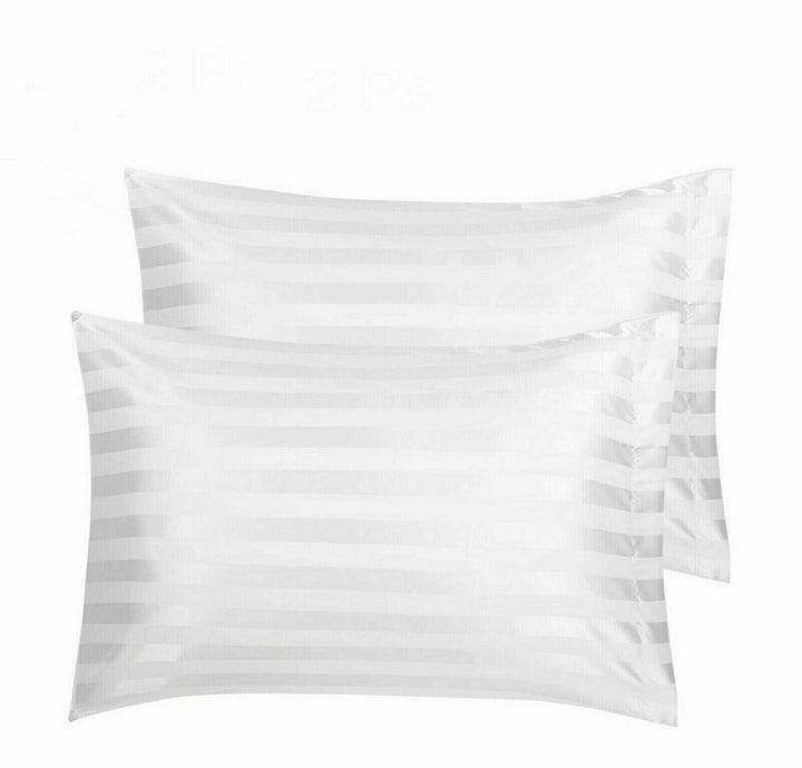 Hotel Quality Egyptian Stripe Pillow Soft Hollowfiber Filled Pair Luxury Pillow