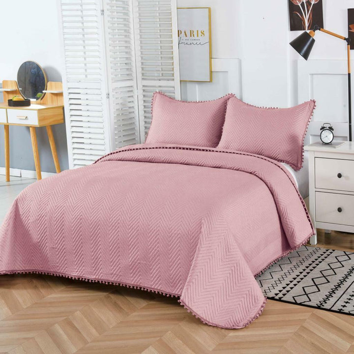 3 Pieces Quilted Bedspread Soft Bed Printed Comforter with Matching Pillow Shams