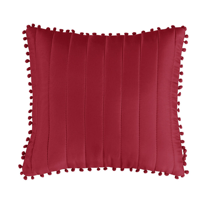 3Pcs Modern Quilted Pom Pom Bedspread Throw Set With Matching Pillow Cases