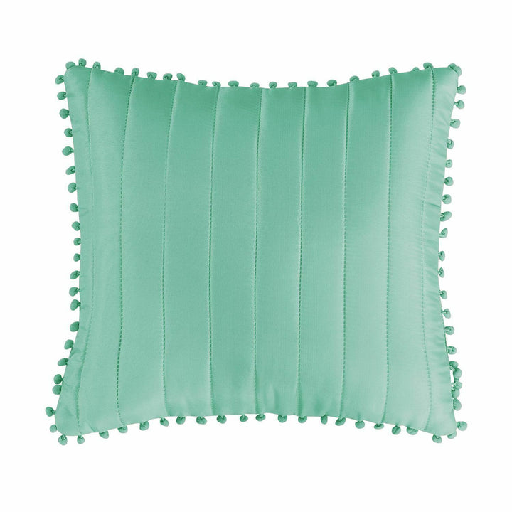 3Pcs Modern Quilted Pom Pom Bedspread Throw Set With Matching Pillow Cases