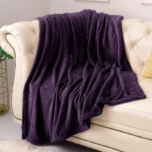 Fleece Throw Blanket Super Soft Warm Cozy Bed Sofa Cover for Home Couch Bedroom