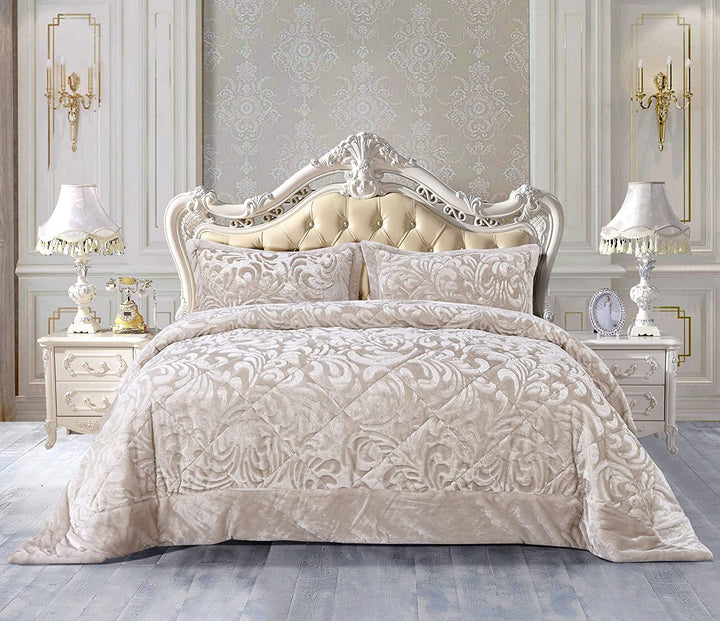 teddy  bedspread beige