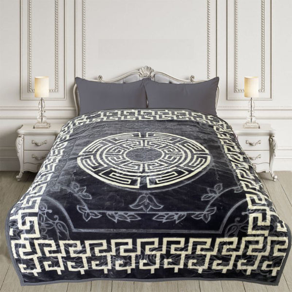 Greek Blanket 6kg Heavyweight Soft Polyester Throw Warm Winter Blanket for Bed Sofa