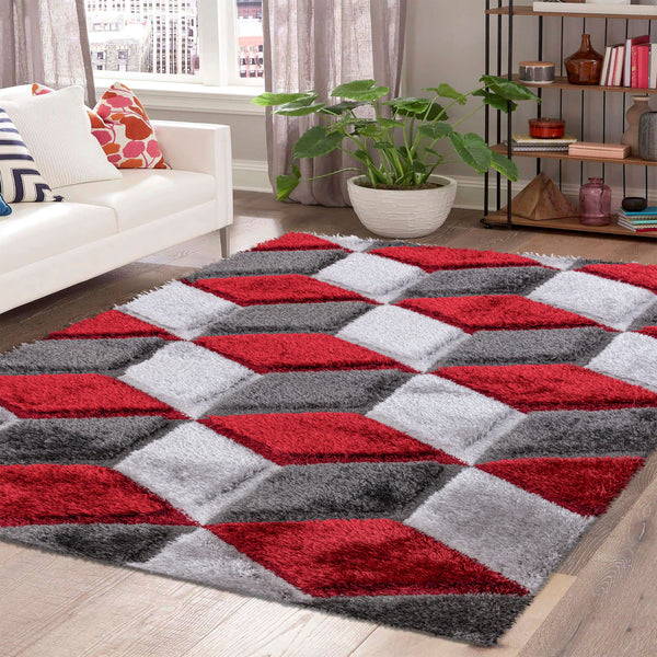 Shaggy Rug Large Fluffy Non-Slip 3D Effect Carpet Soft Area Rug for Living Room Bedroom Hallway Nursery & Office